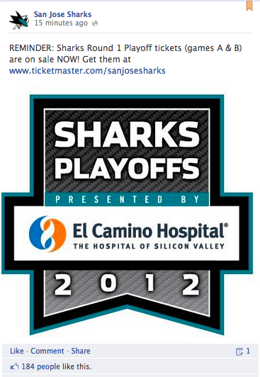 San Jose Sharks Facebook page