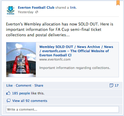 Everton Facebook page