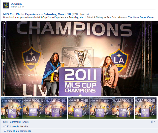 LA Galaxy Facebook page