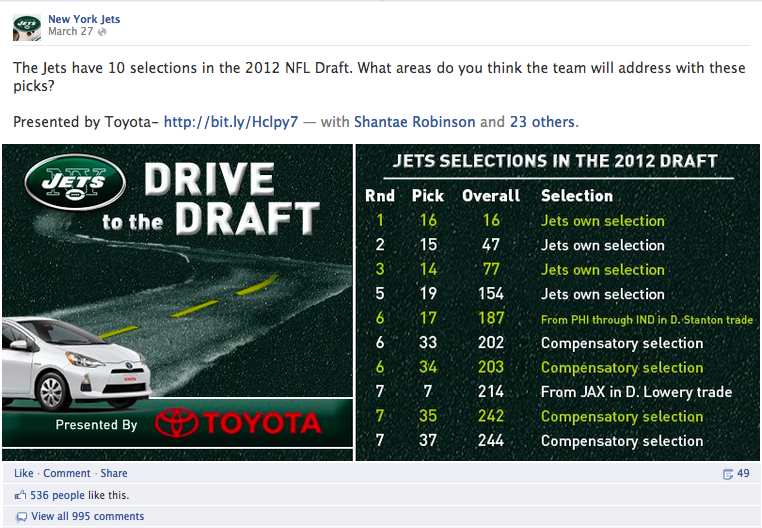 NY Jets Facebook page
