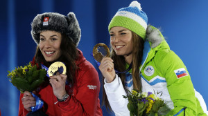 Sochi Olympics Medals Ceremony Alpine Skiing Women